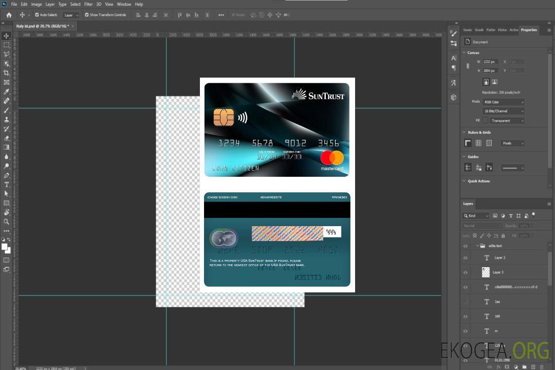 Mastercard de la banque SunTrust aux États-Unis template Mastercard de la banque SunTrust aux États-Unis template
